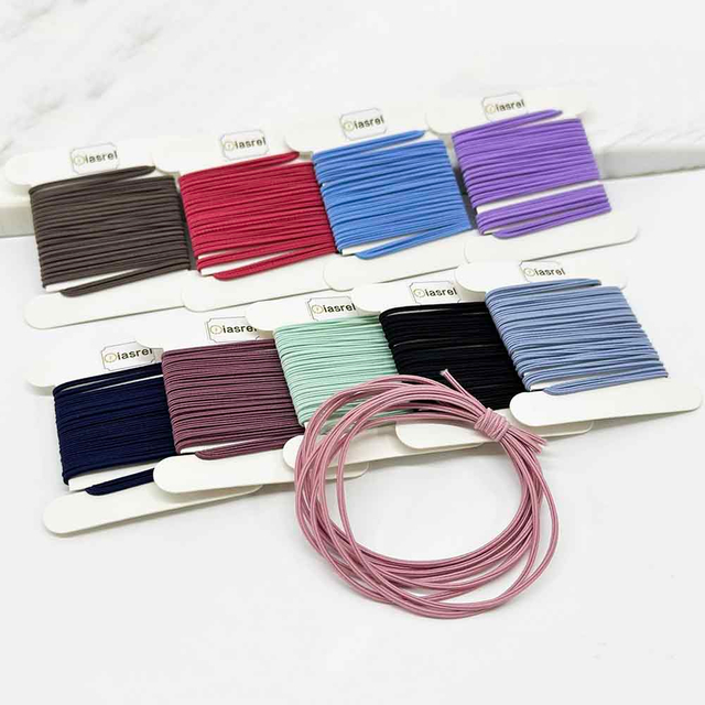 Fiasrel 10pcs 2mm 1Yard Candy Color Hair Holders High Elastic Rubber Bands Braided Rubber Latex Round Cord Elastic String Rope