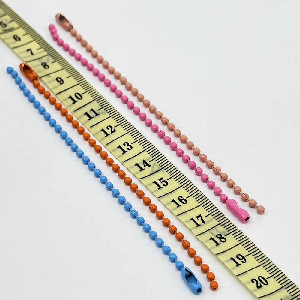 Fiasrel 10/50/100pcs Iron Ball Chain Colorful Bead Chains Connector Clasp Metal Hanging Chains for Jewelry Making Supplies Necklace Earring Bracelet Findings DIY Craft Accessories