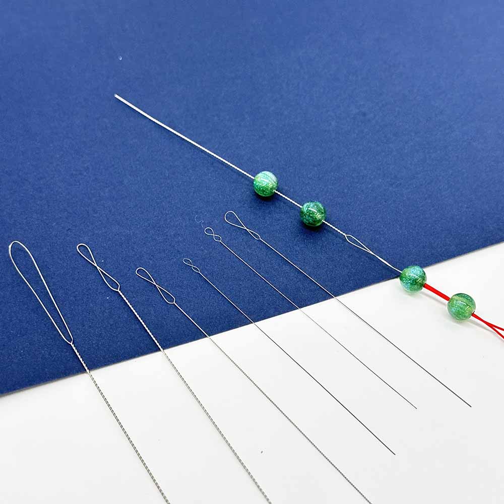 Fiasrel Large Big Eye Stainless Steel Needle Collapsible Embroidery Bead Needle Thread Sewing Beading Needles