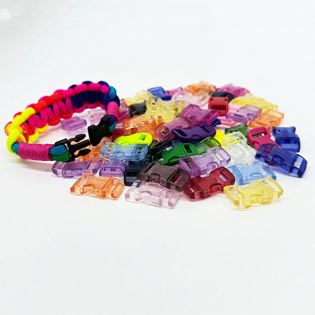 Fiasrel 10mm 10/50pcs Assorted Colors Plastic Side Release Buckles for Paracord Bracelet Pet Collars Buckle Straps Webbing Sewing Accessories