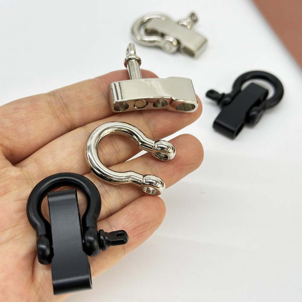Fiasrel 5pcs Alloy Steel Paracord Bracelet Shackle Adjustable C-shaped/U-shaped Metal Detachable Buckle Clips for Outdoor Survival Bracelet Wrist Strap Accessories