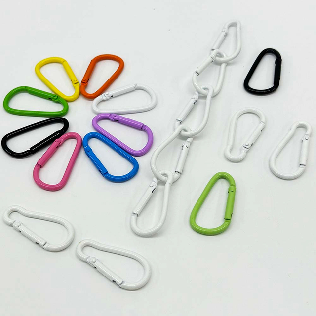 Fiasrel 10/30pcs MultiColor Aluminum Alloy Painted Gourd Shaped Outdoor Backpack Keychain Mountaineering Buckle for Camping Hiking Travel DIY Accessories Jewelry Accessories
