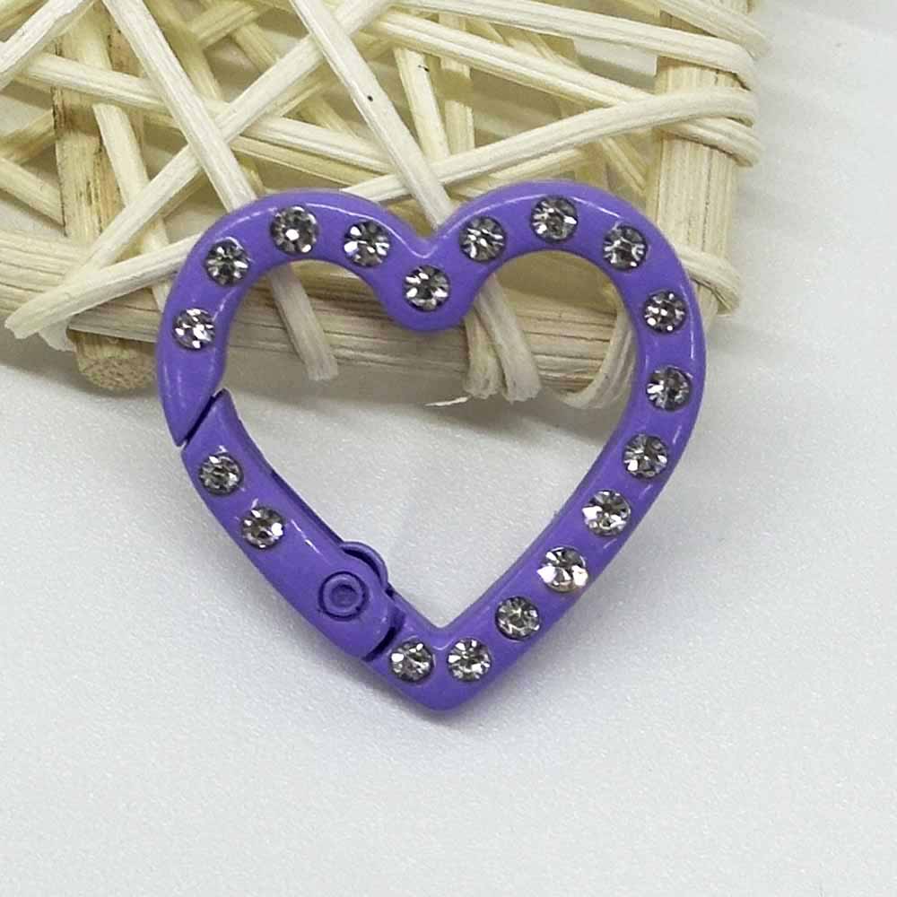 Fiasrel 10pcs Multicolor Metal Glossy Keychain Link Heart-shaped Keychain Spring Keyring Trigger Clasp for Crafts DIY Keychain Jewelry Key Ring Holder Making Supplies Accessories