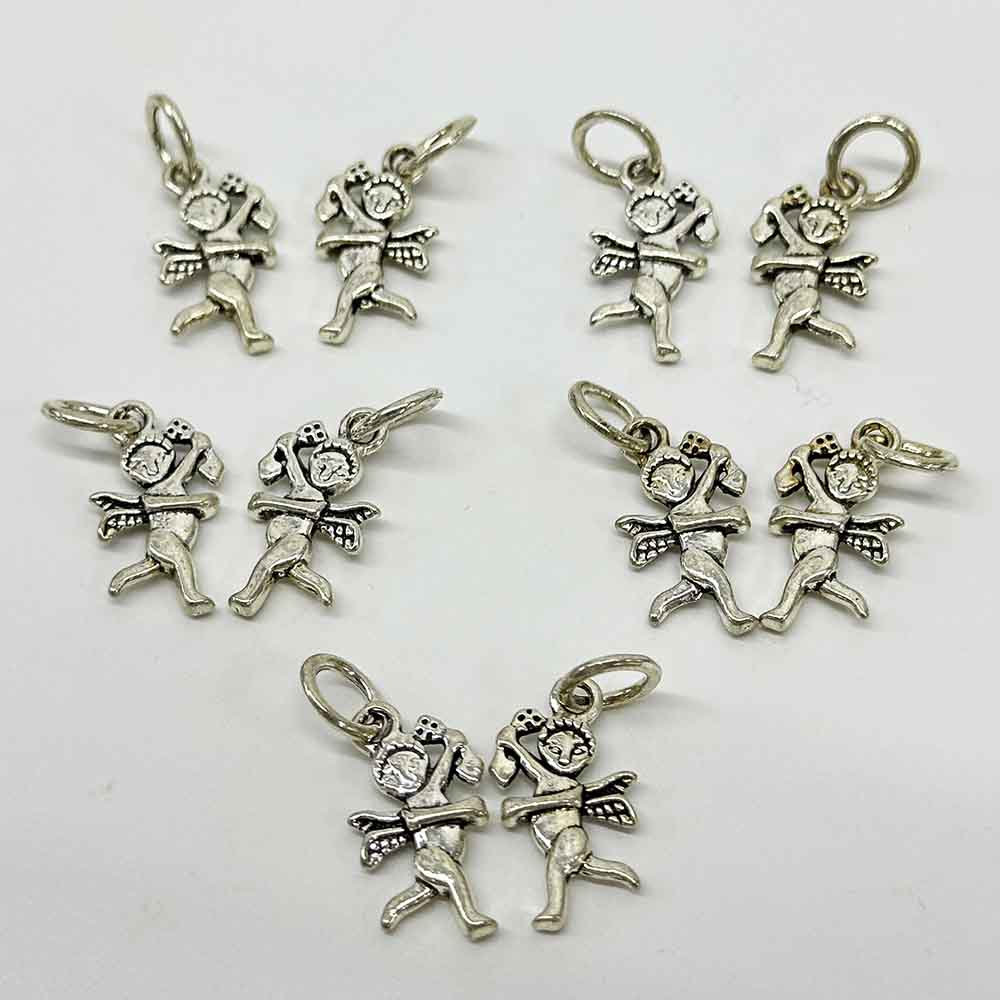 Fiasrel 20pcs Angel Cupid Charms Retro Alloy Angel Pendant for Necklaces Bracelets Earrings Keychains Craft Supplies