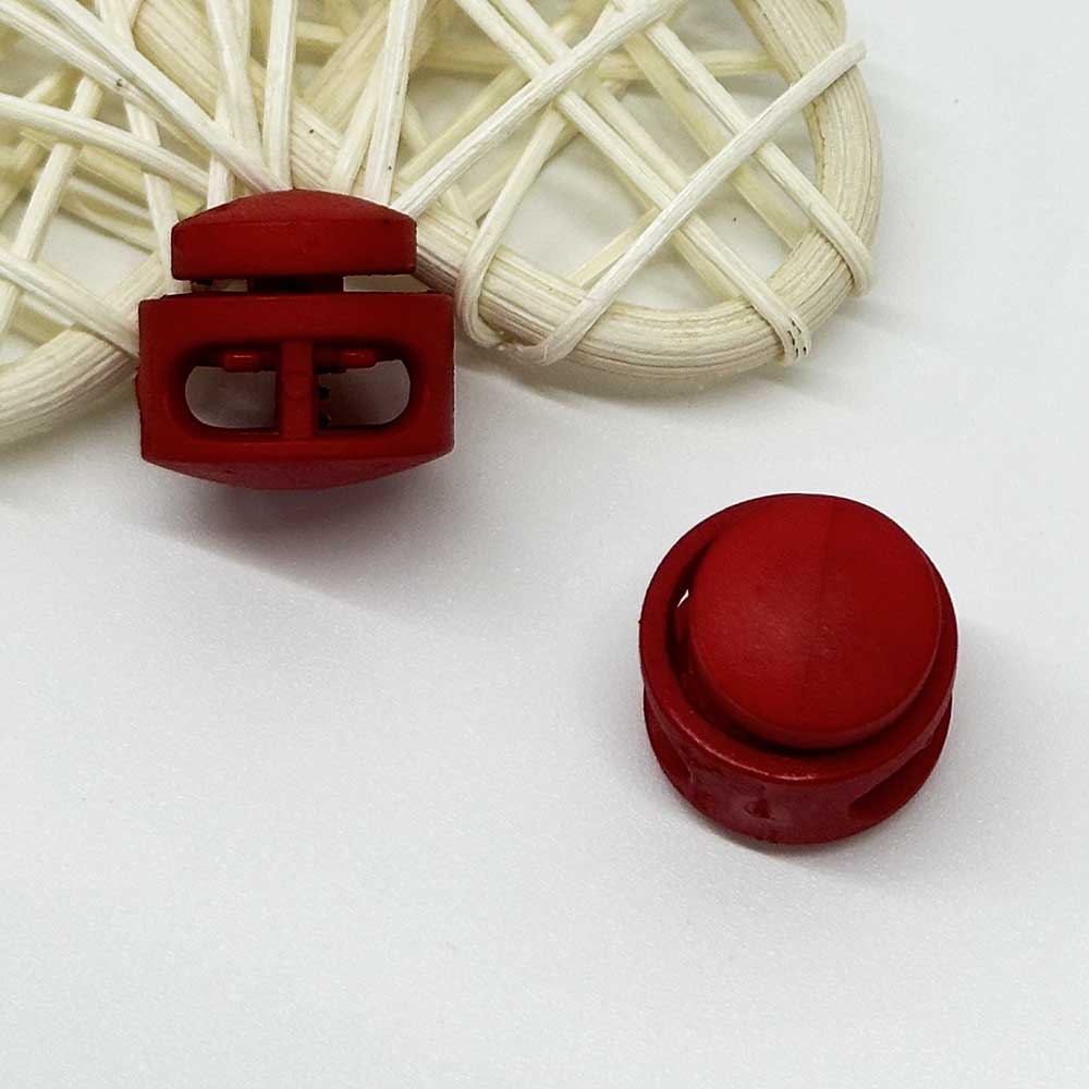 Fiasrel 16mm 10/30/100pcs Round Multicolor Double Hole Spring Toggle Stopper for Shoelaces Bags Drawstrings Paracord