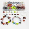 Sporty Acrylic Beads Kit: Acrylic Football Baseball Basketball Soccer Volleyball Softball Beads for DIY Jewelry Crafts Making