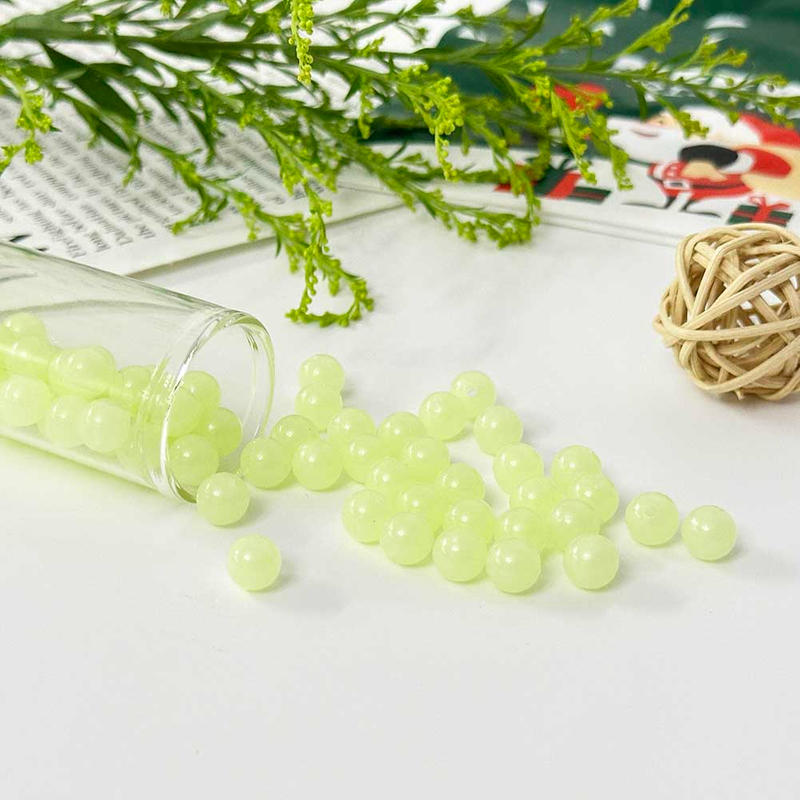 Fiasrel 100pcs 4-16mm Acrylic Glow In The Dark Beads Luminous Loose Beads for DIY Jewelry Making Supplies Bracelet Necklace Accessories