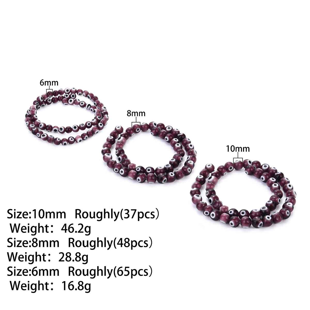 Fiasrel 1bundle New Jewelry 2025 Round Beads Evil Eye Type
