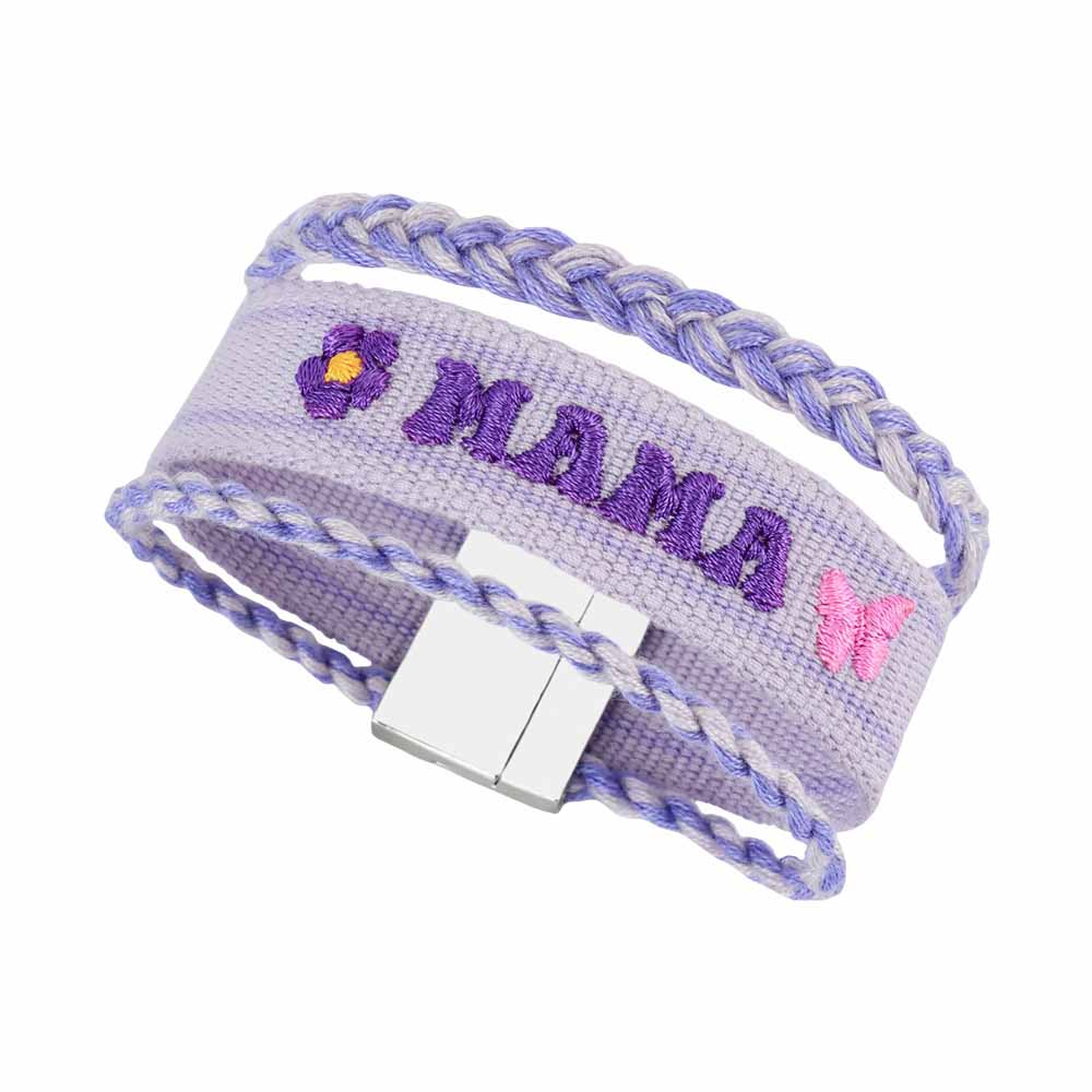 Fiasrel Hot sale fashion high quality Mother's Day MOM letter embroidery magnetic buckle braided bracelet