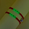 Fiasrel I LOVE YOU Beaded Heart Glow in the Dark Magnetic Luminous Letter Rope Magnet Couple Bracelet Set Gift