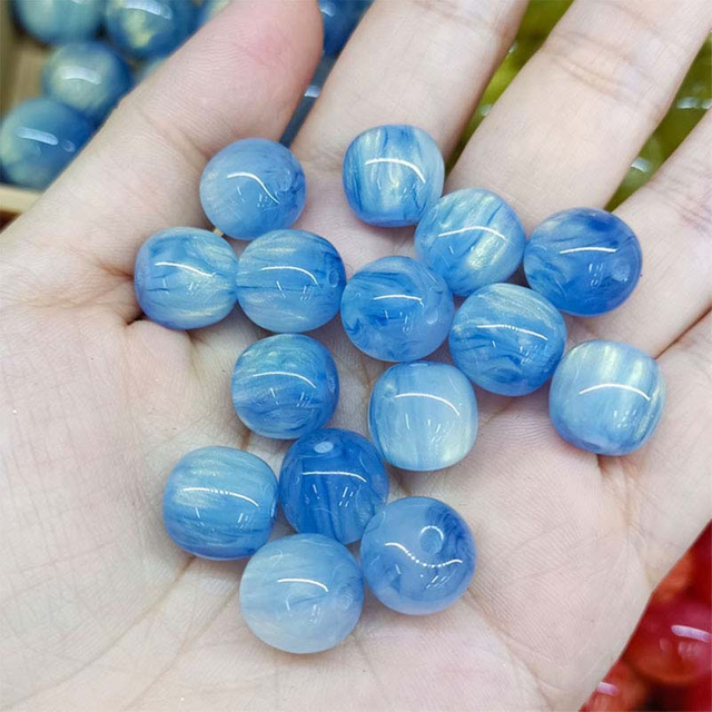 Fiasrel Starry Sky Cat-Eye Beads DIY Craft Beads for Bracelets Necklaces