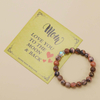 Fiasrel Black Rutilated Mother's Day Gift Card Bracelets Natural Crystal Stone Bead Bracelet