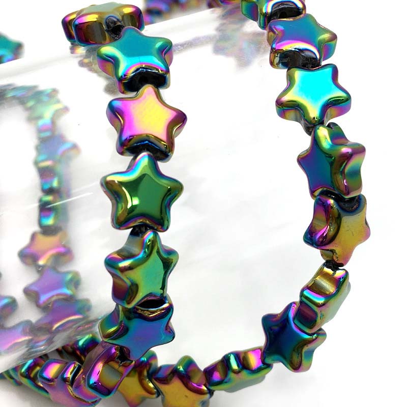 Fiasrel 1Bundle10MM Crystal Star Shape Beads for Jewelry Making DIY Glass Loose Beads for Hair Accessories 