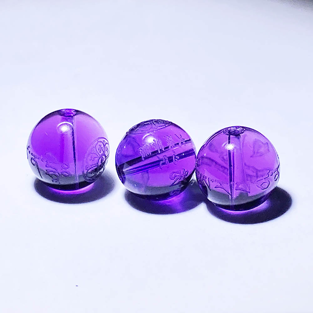 Fiasrel Amethyst Manjushri Mantra Beads | Loose Buddhist Prayer Beads | DIY Jewelry Supplies for Bracelet Making