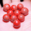Fiasrel Premium Cinnabar Mountain Spirit Coin Beads | DIY Taoist Ritual Bead Kit | Imperial Vermilion Cinnabar Bagua Charms