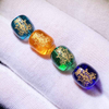 Fiasrel Zhaxi Lhamo Carved Beads - Gold Foil Tibetan Barrel Beads for Waist Prayer Mala DIY Multicolor Sacred Jewelry Components