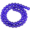 Fiasrel 1bundle Deep Blue Glass Beads 4-14mm Round Hole Beads for Bracelet & Necklace Making