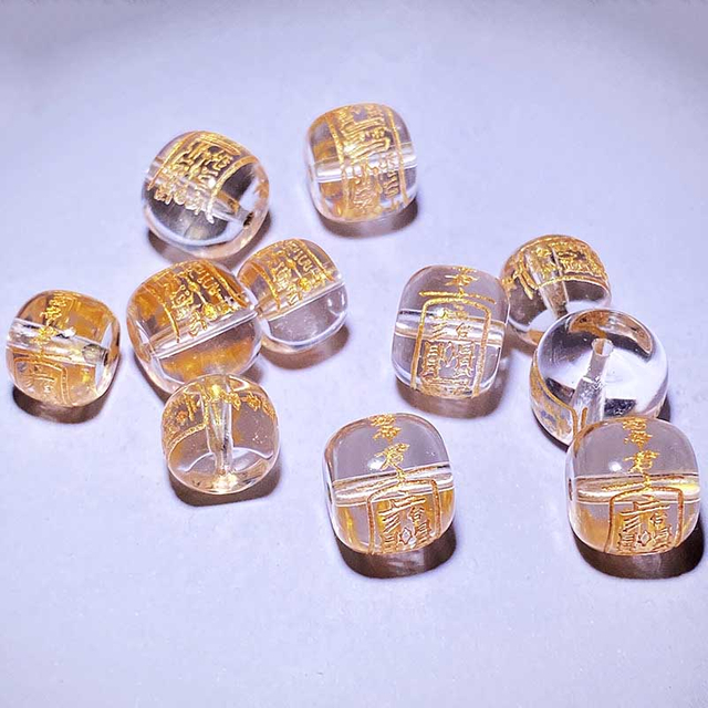 Fiasrel White Quartz Wenchang Beads | Scholar Deity Engraved Crystal Beads | Imperial Exam Success Loose Beads for Academic Jewelry