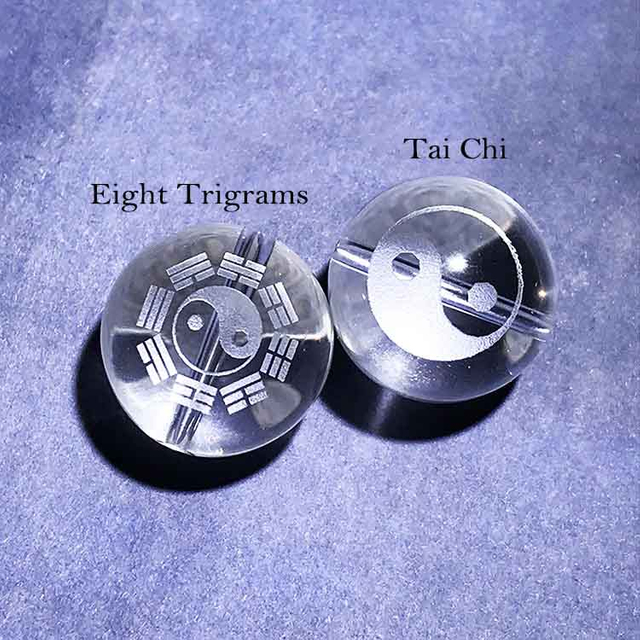 Fiasrel Bagua Beads Natural White Quartz | Taiji & I-Ching Taoist Mala Beads | Yin-Yang Fish Sacred Geometry Jewelry Components