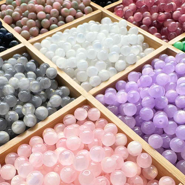 Fiasrel 1bundle 8mm Resin Cat Eye Beads - DIY Accessory Components for Phone Keychains Bracelets Necklaces and Jewelry Making Supplies Bulk Beads