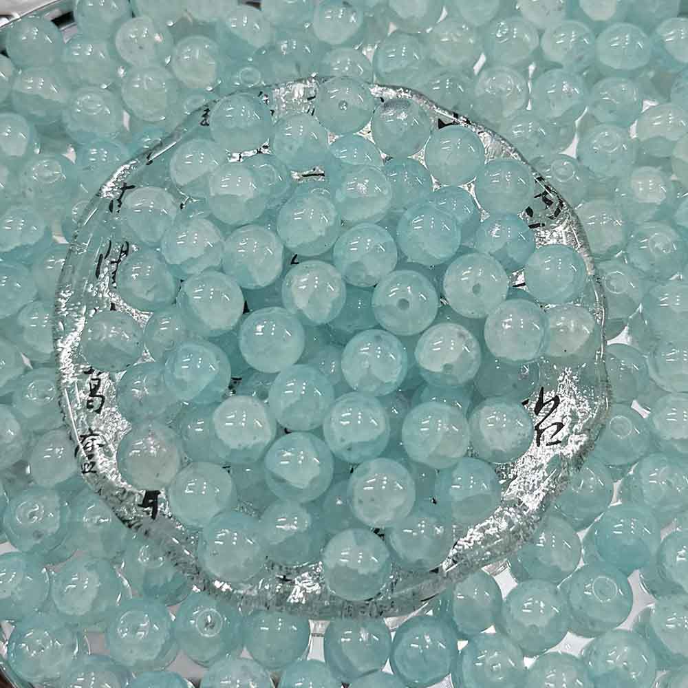 fiasrel 10mm Gradient Cracked Glass Jade Beads - Loose DIY Beads for Handmade Jewelry Accessories