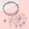 fiasrel 1bundle 8mm Acrylic Glass-Imitating 3D Iridescent Cube Beads - DIY Handcraft Stringing Materials for Bracelet & Necklace 