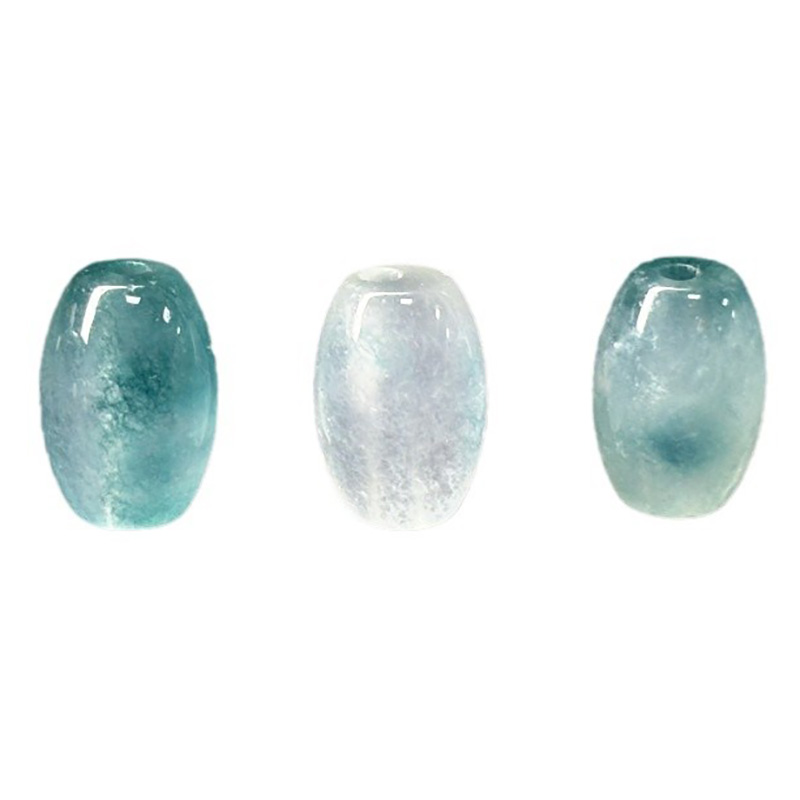 fiasrel 1bundle Floating Flower Jade Rice Beads Ice Blue Gemstone Spacer Beads for DIY Jewelry Making