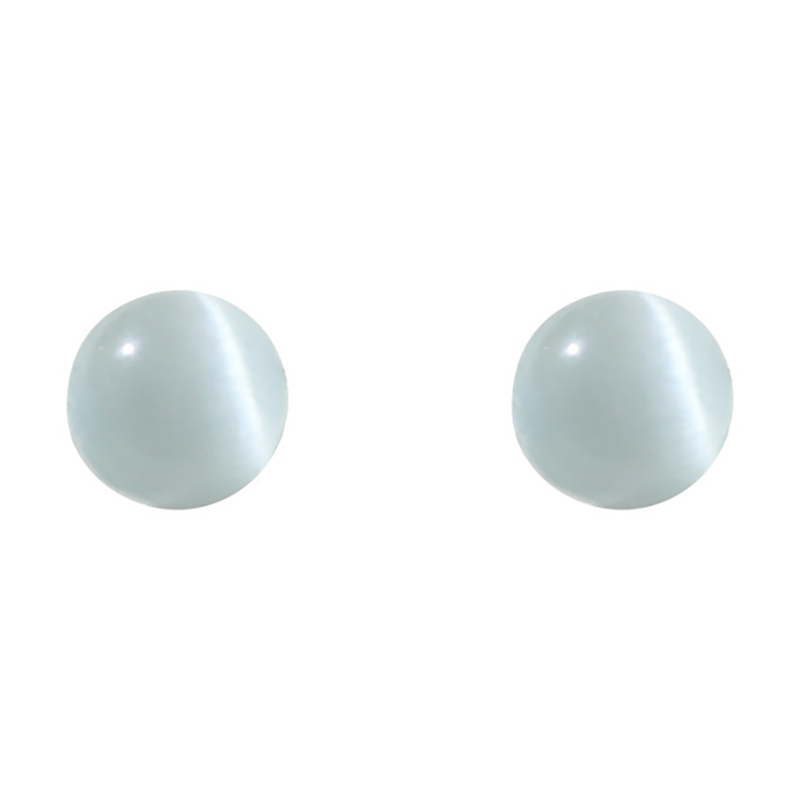 Fiasrel White Moonlight Glass Cat's Eye Stone Round Beads DIY Beading Supplies for Bracelets Necklaces & Jewelry Making