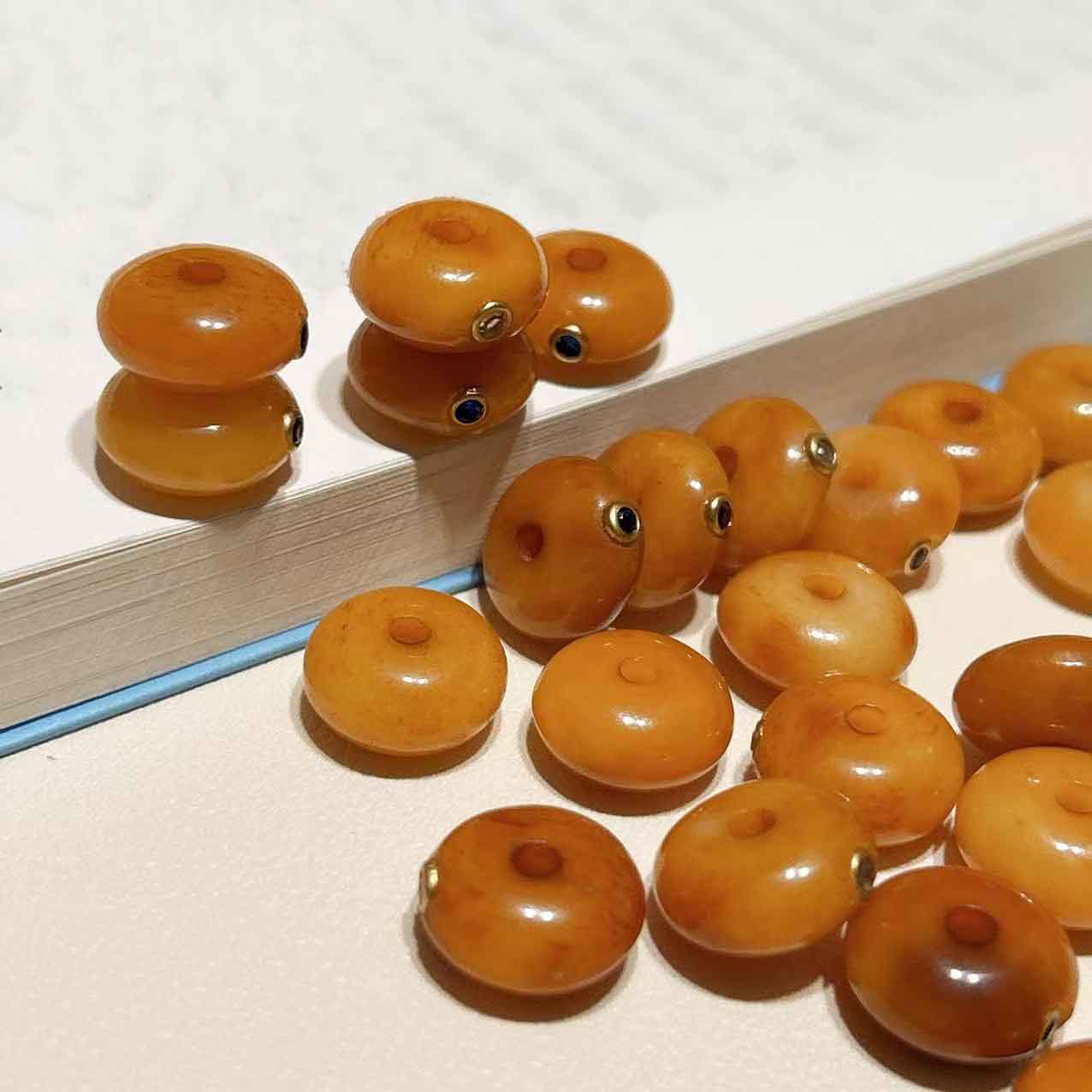 fiasrel Handmade Yak Bone Spacer Beads with Tibetan Silver Inlays – Boho Jewelry Supplies