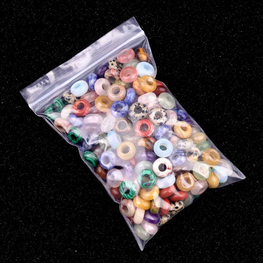 6x12mm 5mm Large Hole Abacus Beads - Natural Stone Beads with Big Holes for DIY Jewelry Making Wholesale