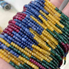 fiasrel 1bundle 3*4mm Faceted Spacer Beads Mixed Color Agate Gemstone Beads Rose Red, Yellow, Green, White - DIY Beads for Necklace, Bracelet Earring Making