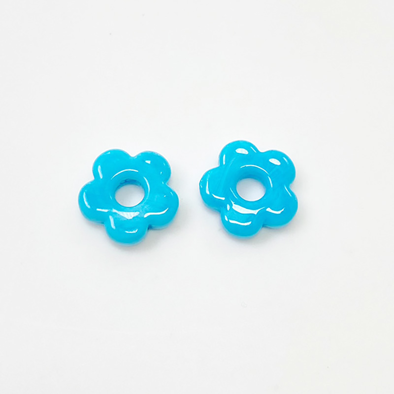 fiasrel DIY Glass Flower Beads - 5-Petal Beads for Bracelets & Phone Charms Medium/Large Hole Craft Supplies