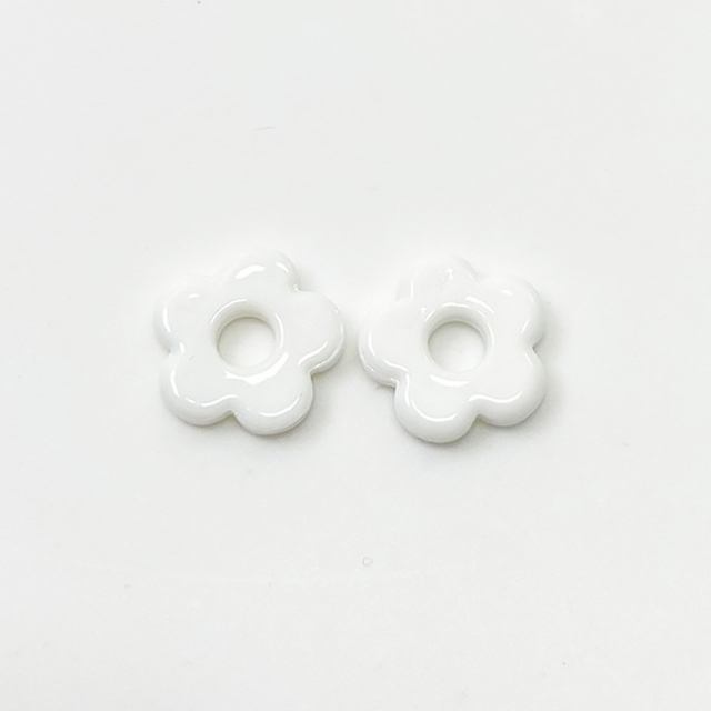 fiasrel DIY Glass Flower Beads - 5-Petal Beads for Bracelets & Phone Charms Medium/Large Hole Craft Supplies