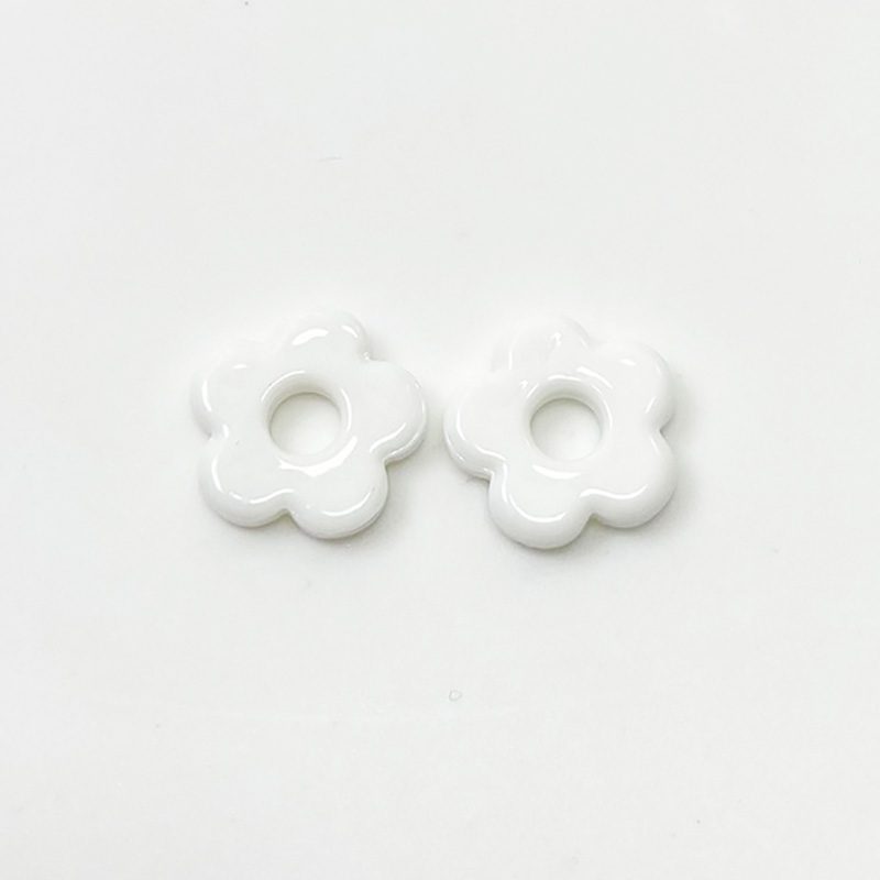 fiasrel DIY Glass Flower Beads - 5-Petal Beads for Bracelets & Phone Charms Medium/Large Hole Craft Supplies