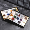 fiasrel Polished Rolling Stone Specimens Boxed Crystal Jade Semi-Precious Stones Collection Popular Science Ornaments 