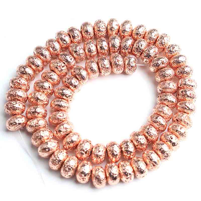 fiasrel 1bundle Natural Volcanic Stone Abacus Beads Loose Beads Spacers – Volcanic Rock Washers Wheel Beads for DIY Jewelry 