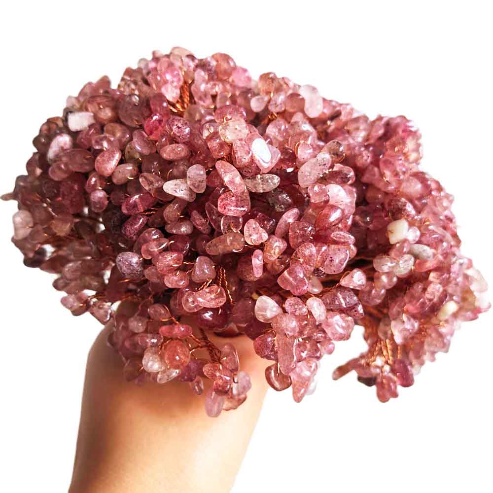 fiasrel 1bundle Natural Crystal Chips Money Tree Tree of Life DIY Kit - Handmade Copper Wire Wrapped Crystal Bouquet Decor