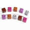 fiasrel 1bundle Leopard Print Square Acrylic Beads with Straight Holes for DIY Keychains & Phone Charms Accessories