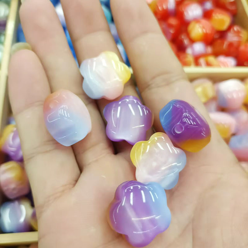 fiasrel 1bundle Tri-Color Oil Painting Gradient Star Pendants – Straight-Hole Charms for DIY Bracelets, Keychains & Phone Straps