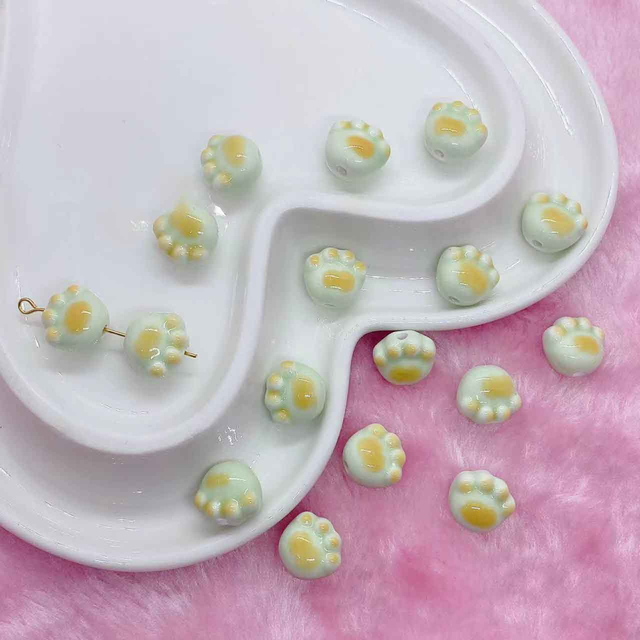 fiasrel 1bundle Light Aqua Green Ceramic Beads – DIY Handmade Stringing Beads for Bracelet Crafting, Round Loose Beads & Jewelry Accessories