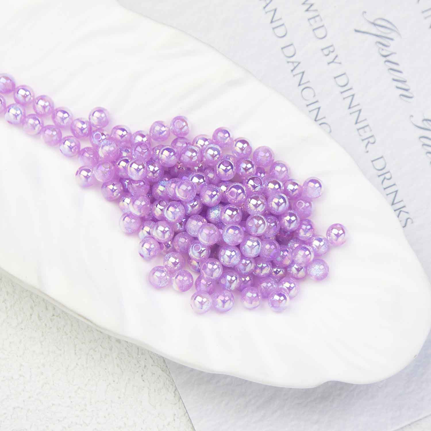 fiasrel 1bundle 6mm Gilded Moon Resin Beads - Straight Hole Small Spacer Beads for DIY Jewelry Making