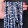 fiasrel 1bundle Blue Speckled Stone Beads – Square Spacers Irregular & Round Beads for DIY Bracelets