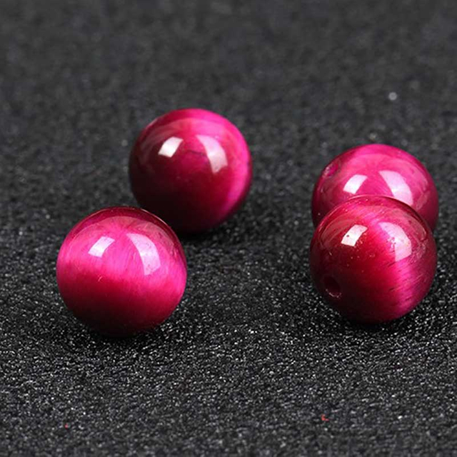 fiasrel 1bundle Rose Red Tiger Eye Beads Loose Gemstone Beads for Handmade Bracelet Making