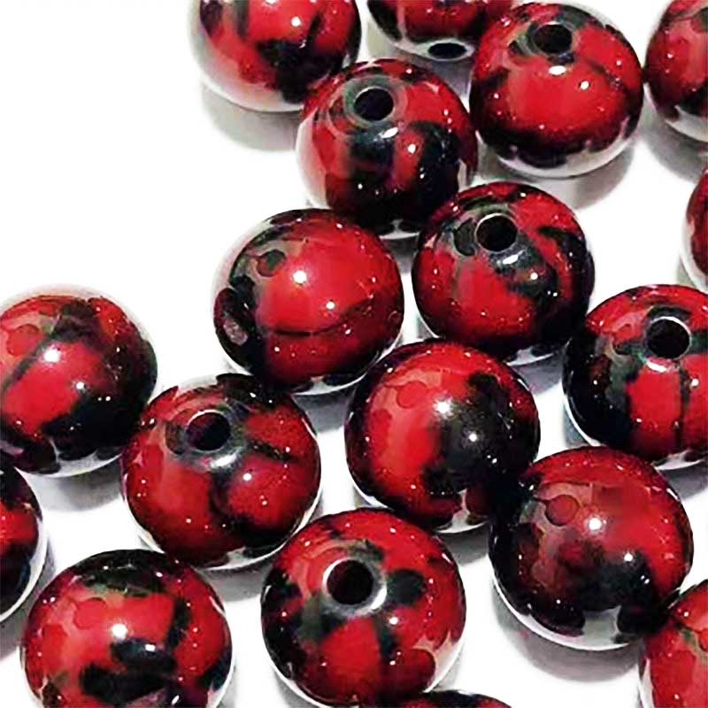 fiasrel 1bundle New Hot-Selling Resin Leopard Print & Spot Round Beads DIY Jewelry Making Supplies for Bracelets & Necklaces