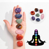 fiasrel 1bundle Natural Rainbow Crystal Collection - Seven Chakra Tumbled Stones with Large Granule Rose Quartz Tiger’s Eye & Amethyst