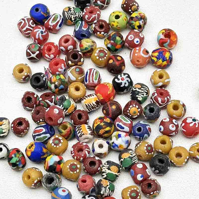 fiasrel 1bundle Barrel & Round Beads Random Mix for DIY Buddhist Prayer Jewelry, Phone Straps & Bracelets