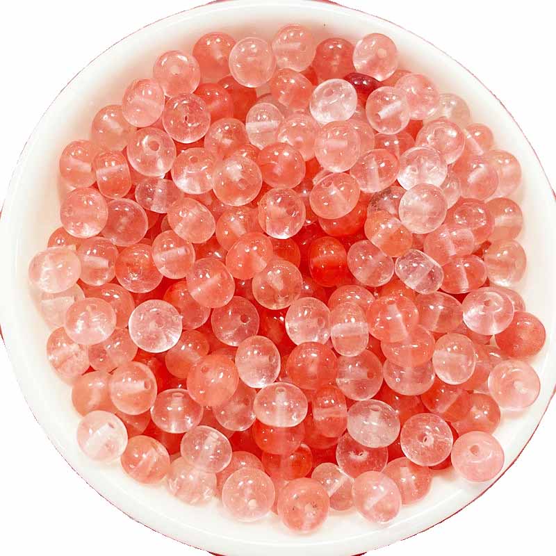 fiasrel 1bundle Strawberry Chalcedony Abacus Beads Peace Knot Loose Beads DIY Bracelet Stringing Materials