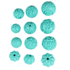 fiasrel 1bundle Turquoise-Pattern Carved Beads - Imitation Turquoise Pumpkin & Dragon Motif Round Loose Beads