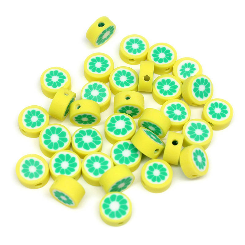 Fiasrel 1000pcs 10mm Fruit soft clay beads - pomelo
