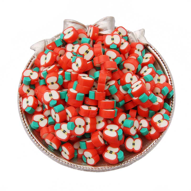 Fiasrel 30pcs Cute fruit soft clay beads